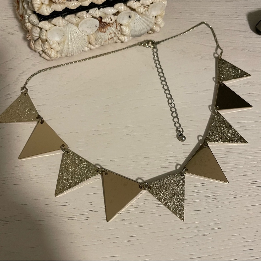 Express Gold plated triangle necklace